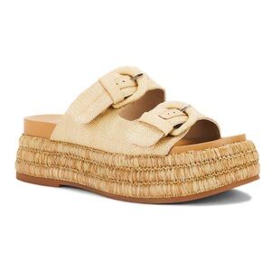 Dolce Vita Women's Size 7, NWT Witny Platform Sandal in Natural Woven Raffia